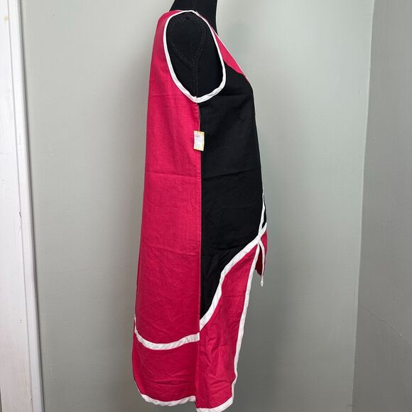 Lisa Rene Tunic Small Pink Colorblock Linen Layer Lagenlook Wearable Artsy Boho - Picture 5 of 14